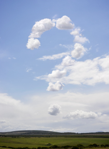 Clouds forming a question mark.