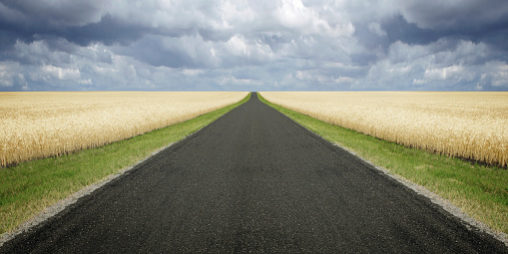 XXL country road storm clouds