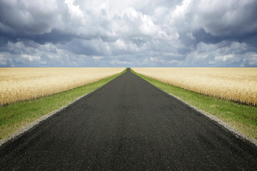 XXL country road storm clouds
