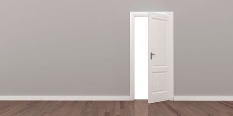 Empty room with open door