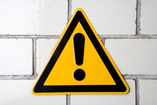 ?Hazard? warning sign