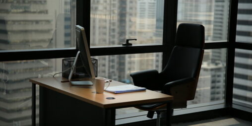 Empty Chairs And Table In Office