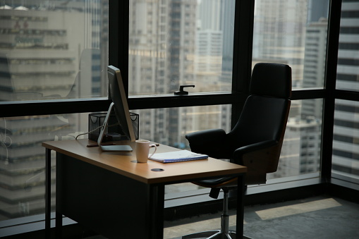 Empty Chairs And Table In Office