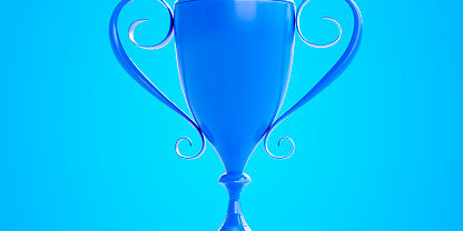 Illustration of a blue trophy